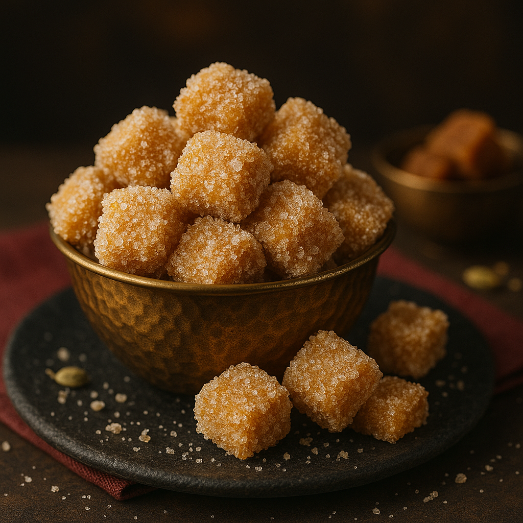 Traditional Bihari khurma (sweet, crispy diamond bites) on a plate – Handmade Flavours of Magadh.Magadh sweets